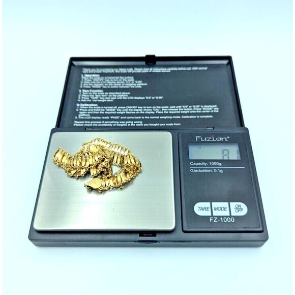 JCM Sterling Silver 925 Vermeil Wispy Liquid Lightweight Chain Necklace 20" - Picture 10 of 12